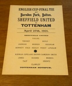 1901 FA Cup Final Replay Programme - Tottenham v Sheff Utd (double sided)