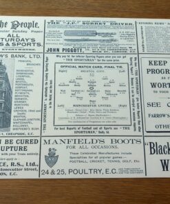 1909 FA Cup Final Programme - Bristol City vs Man Utd (double sided)